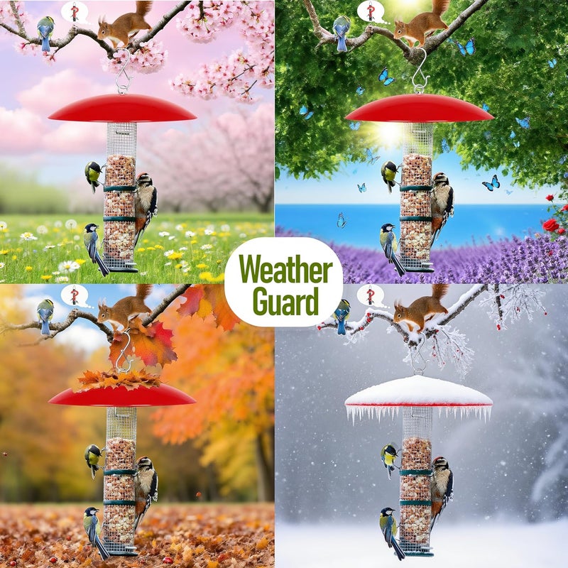 andergi 10" Small Bird Feeder Dome, Hummingbird Feeder Rain Guard, Bird Feeder Cover for Small Feeders, Protective Cover Work with Ant Guards（Red,2 Pack - Image 3